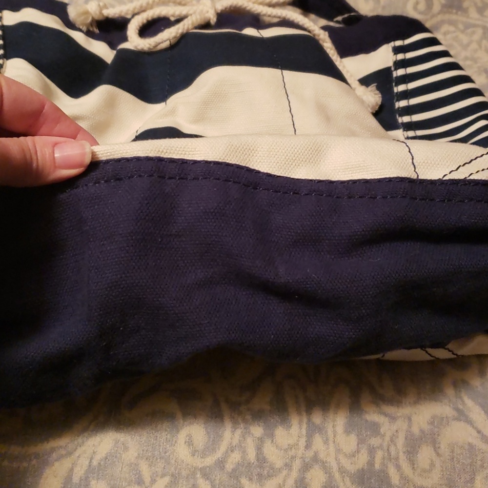 NEW! Drawstring Hobo Blue Stripe bag - Picture 4 of 6